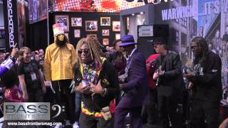 Larry Graham Bootsy Collins and TM Stevens jamming at 2011 NAMM [upl. by Drucie]