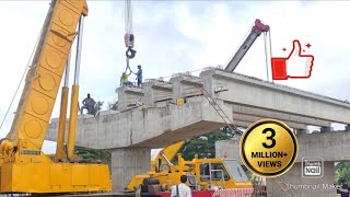 Girder LaunchingBridge Construction girder Launching Flyover Construction [upl. by Inod41]