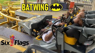 BATWING POV  Six Flags America Roller Coaster [upl. by Eada432]