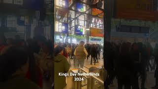 Amsterdam Train Station on Kings Day [upl. by Nylisoj]