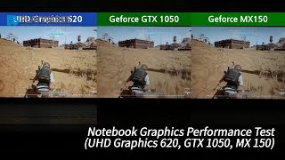 노트북 그래픽 성능 비교 UHD620 vs GTX1050 vs MX150 [upl. by Sandstrom737]