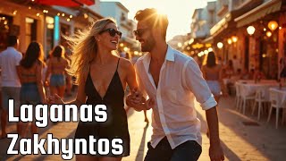 Laganas 🇬🇷 Zakhyntos Walking Tour 4K  Greece [upl. by Rozele]