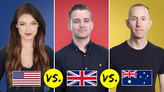 American vs British vs Australian English  One Language Three Accents [upl. by Naltiac]