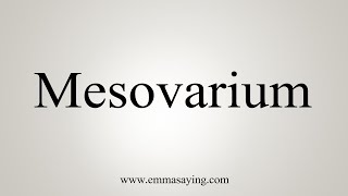 How To Say Mesovarium [upl. by Mona321]