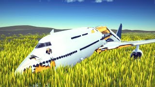 Airplane Crashes With CVR 4 Pilot Sounds  Besiege [upl. by Olbap]