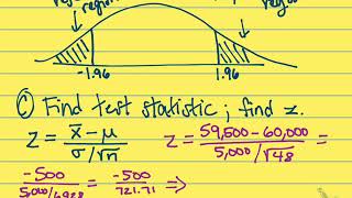 TwoTailed Hypothesis Test Example [upl. by Hollingsworth370]