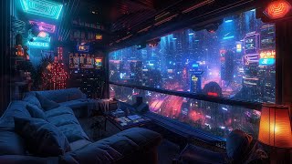 Dreams Above the City Cyberpunk Rain and Hypnotic SciFi Melodies for Peaceful Sleep 🌧️💤 [upl. by Anigriv]