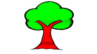 How To Draw a Tree very easy step by step [upl. by Osmo]