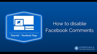 How to disable comments on a Facebook Page [upl. by Aneehsirk]