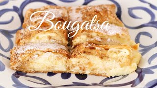 HOW TO MAKE GREEK BOUGATSA WITH PUFF PASTRY  EASY RECIPE  CUSTARD FILLED PASTRY  DESSERT [upl. by Hardwick377]