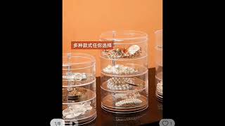 Makeup Organiser 360 Degrees Rotating Cosmetic Drawers Jewelry Storage Box Crystal Price 900 [upl. by Nils]