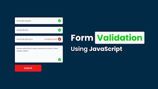 How To Make Form Validation Using JavaScript  Validate Form Using JavaScript [upl. by Nytsirhc]