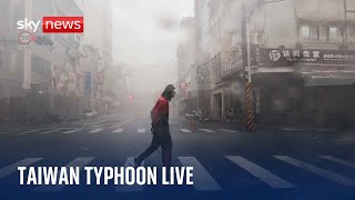 Watch from Kaohsiung where Typhoon Krathon has made landfall in Taiwan [upl. by Lemar155]