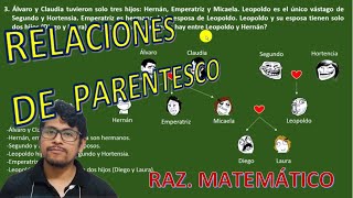 RELACIONES DE PARENTESCO EJERCICIOS Y PROBLEMAS RESUELTOS RAZONAMIENTO MATEMÁTICO [upl. by Egor]