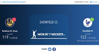 Shenfield CC vs Rainham CC T20 Plate Highlights  Rainham Innings [upl. by Elvera]