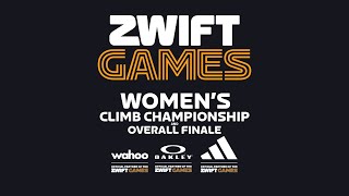 Zwift Games  Womens Climb Championship and Overall Finale [upl. by Sarilda846]