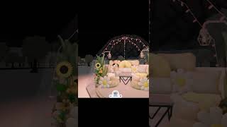 I built a BUBBLE TENT in Bloxburg  SPRING BACKYARD building hack IDEA [upl. by Aletse]