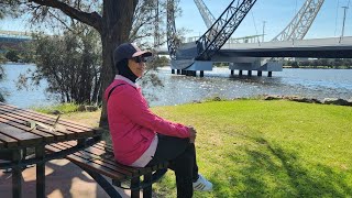 Matagarup Bridge and Optus Stadium  Walk [upl. by Essirahc]