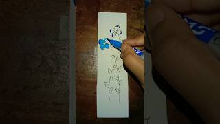 Bookmark painting  Doms brush pen drawing painting satisfying foryou drawing shorts [upl. by Lered714]