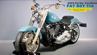 Fat Boy Authentic Heritage Meets Modern Technology for Power  2024 HarleyDavidson Fat Boy 114 [upl. by Comethuauc287]