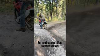 Dirt bike vs quad burnout competition [upl. by Conti]