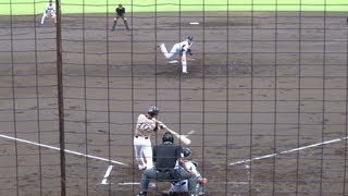 2013618 石川慎吾 （北海道日本ハム） ライト戦へのツーベースヒット！ vs 井納翔一 （DeNA） [upl. by Hgielra657]