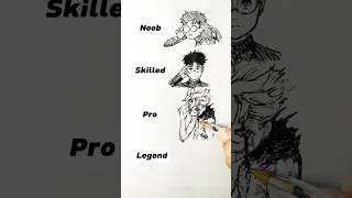 How to Draw Okarun in different levels 😳 shorts anime drawing [upl. by Acus]