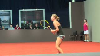 Sesil Karantantcheva service game vs Greta Arn  Porsche Tennis Grand Prix 2012 [upl. by Merline]