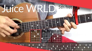 734 Juice WRLD Guitar Tutorial  Tab Chords [upl. by Narot]