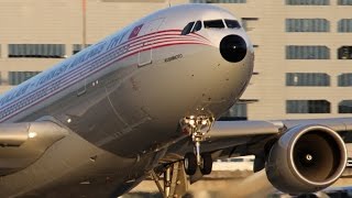 AIRBUS A330 LANDING  Turkish Airlines Retro 4k [upl. by Tomkin]