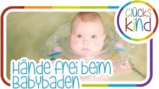 Hände frei beim Babybaden  Babyswimmer  Das Glückskind  Messebericht Babywelt  BabyBlog [upl. by Ardnoet]