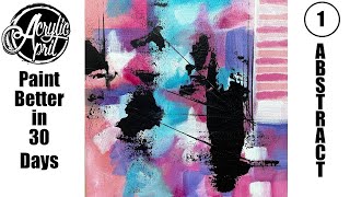 Acrylic AprilDay 1 Abstract Expressionism Palette Knife Painting  Easy Acrylics for Beginners [upl. by Ahsieka]