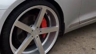 22” silver machine Ravetti wheels and tires staggered tire setup 90 day payment plan No credit need [upl. by Eceela]