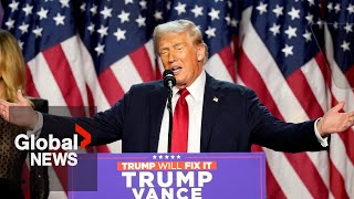 quotLook what happenedquot Trump proclaims victory in 2024 US election  FULL SPEECH [upl. by Cohen850]