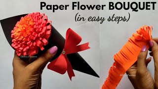 DIY Paper Flower BOUQUET Birthday gift ideasUnique Flower Bouquet Homemade Craft ideasCute [upl. by Yzmar]