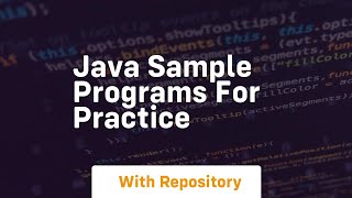 java sample programs for practice [upl. by Evod691]