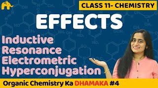 GOC Class 11  Inductive effect  Resonance  Electromeric  Hyperconjugation  CBSE NEET JEE [upl. by Yraccaz]