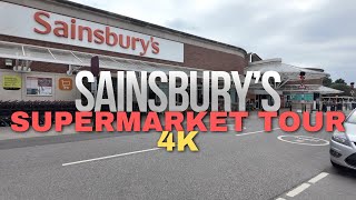 Sainsburys Supermarket Tour  British Grocery Shopping Vlog 4K [upl. by Silvers748]