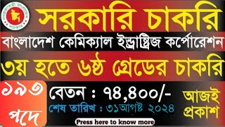 বাংলাদেশ কেমিক্যাল ইন্ডাস্ট্রিজ কর্পোরেশন নিয়োগ ২০২৪ BCIC Job Circular 2024 All Job Circular 2024 [upl. by Gerlac]