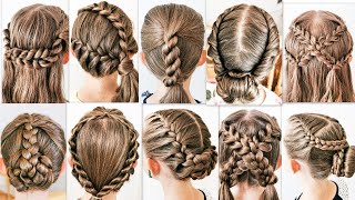 10 SIMPLE and BEAUTIFUL hairstyles for every day Easy braided hairstyles [upl. by Dennet]