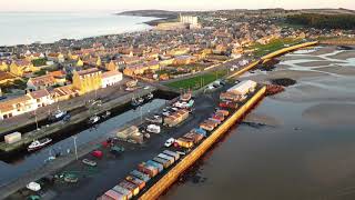 Burghead moray coast  Harbour dji mini great sunset [upl. by Eenttirb450]