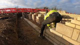 RAW footage Bricklaying Team work makes the dream work [upl. by Leahcimnaes381]