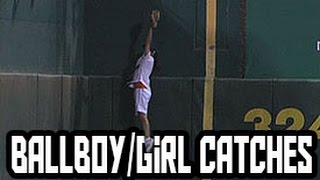 MLB BallBoyGirl Catches HD [upl. by Lerret]