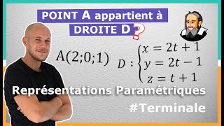 POINT appartenant à DROITE avec SYST dÉQ PARAMÉTRIQUES  Exercice Corrigé  Terminale [upl. by Atiken]