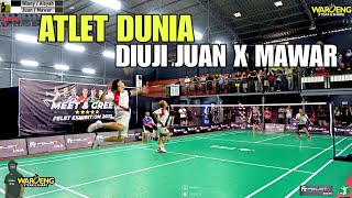 Super Seru dan Lucu 😱 NENG MAWAR X JUAN RAJA TARKAM Tantang ATLET NASIONAL PBSI Full Trick Skill [upl. by Enaywd440]