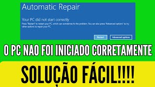 o pc nao foi iniciado corretamente  O que fazer quando o PC dá erro de InicializaçãoComo iniciar [upl. by Fran]