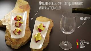 Spanish tapas recipe Manchego cheesestuffed Piquillo peppers with a Saffron crust [upl. by Lothar56]