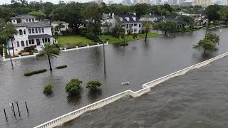 Drone video captures Tampa flooding from Hurricane Idalia [upl. by Unhsiv]