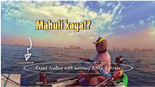 kayak trolling with mercury 25hp 2 stroke  kayaking  my way fishing kayakfishing [upl. by Lahcym]