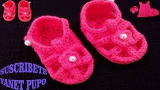 COMO TEJER SANDALIAS PARA BEBE A CROCHET 🧶🍼 [upl. by Poll]